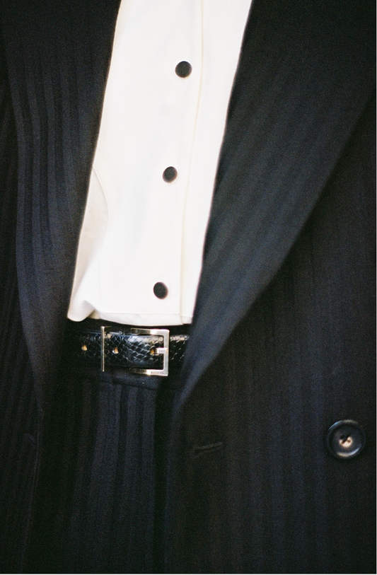 Slim Signature Belt Pitone Stampato Black