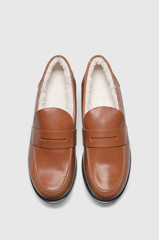 Loafer 9464 Vitello Shearling Brushed Brown Beige