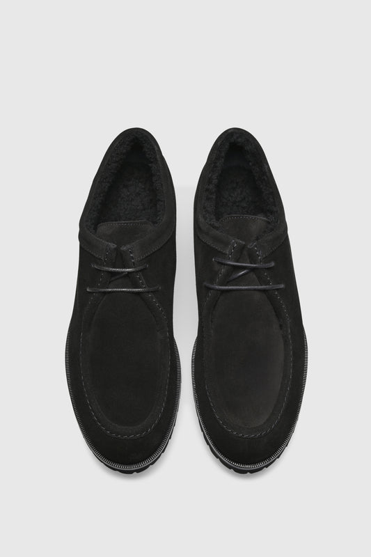 Stiefelette 9555 Velour Black Shearling Black