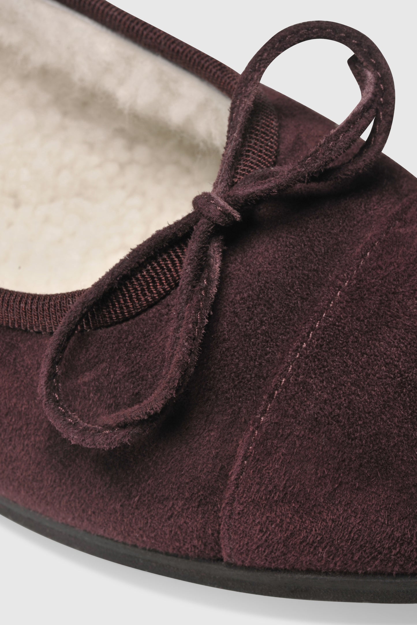 Ballerina 6114 Camoscio Plum Shearling Latte