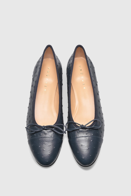 Ballerina 963 Struzzo Stampato Navy