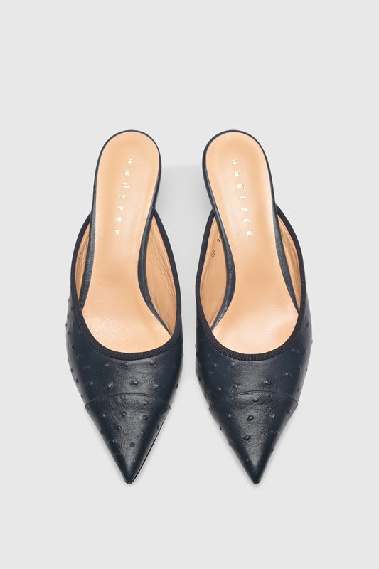 Mule 9516 Struzzo Stampato Navy