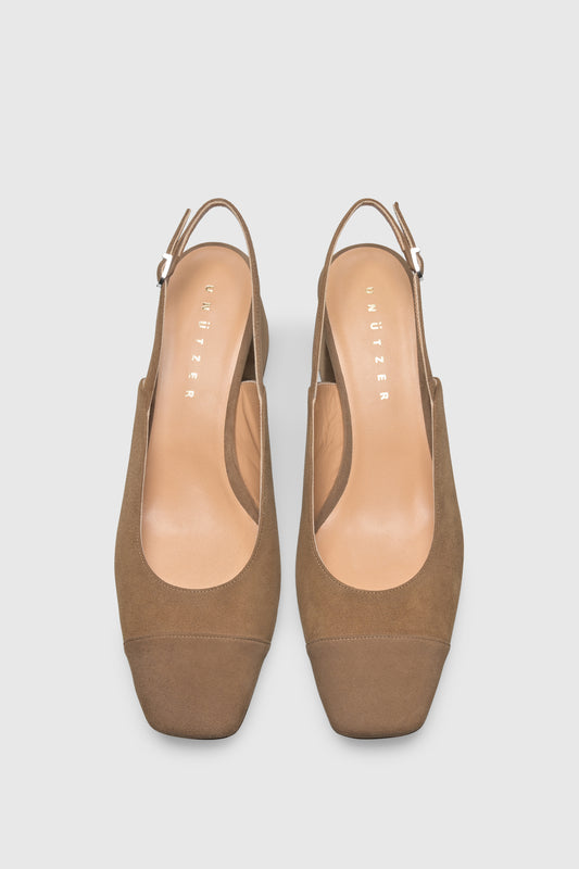 Slingback 9503 Camoscio Light Beige