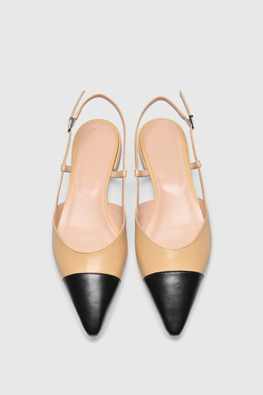 Slingback 8667 Nappa Beige Black