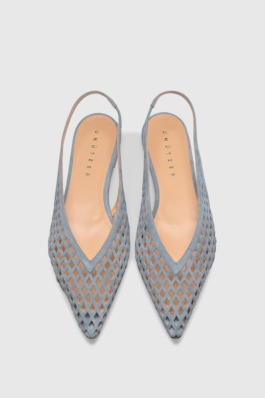 Slingback 9422 Camoscio Light Blue