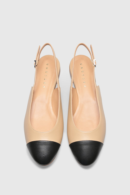 Slingback 9502 Nappa Beige Black