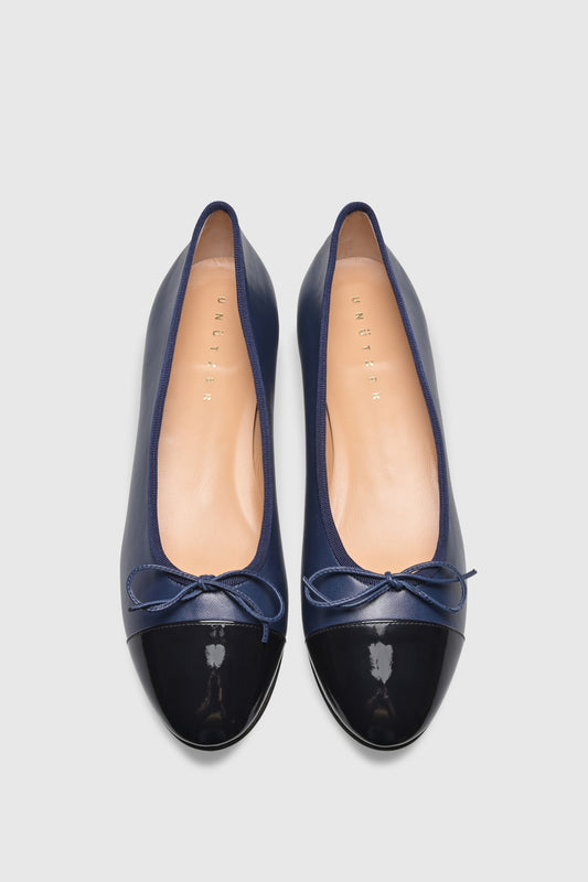 Ballerina 963 Nappa Vernice Blue Black