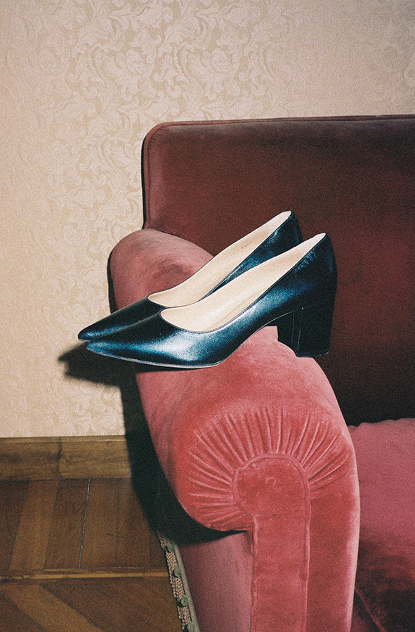 Green Colored Leather Shoes