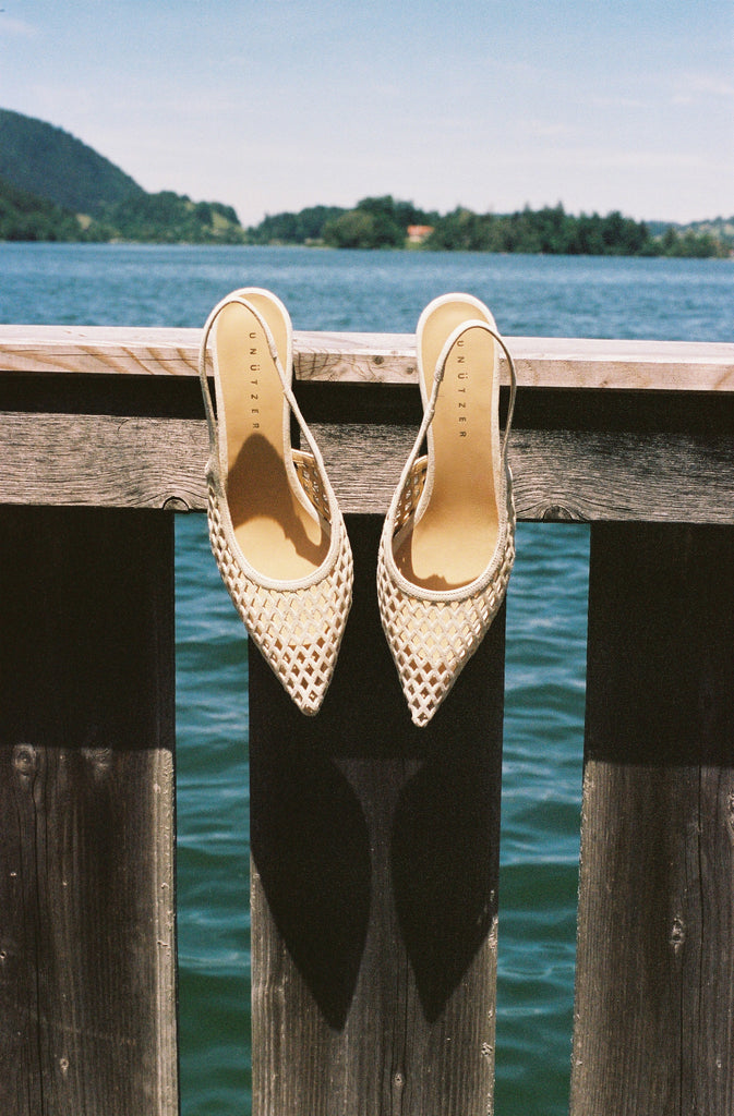 Beige Colored Leather Shoes on Sale