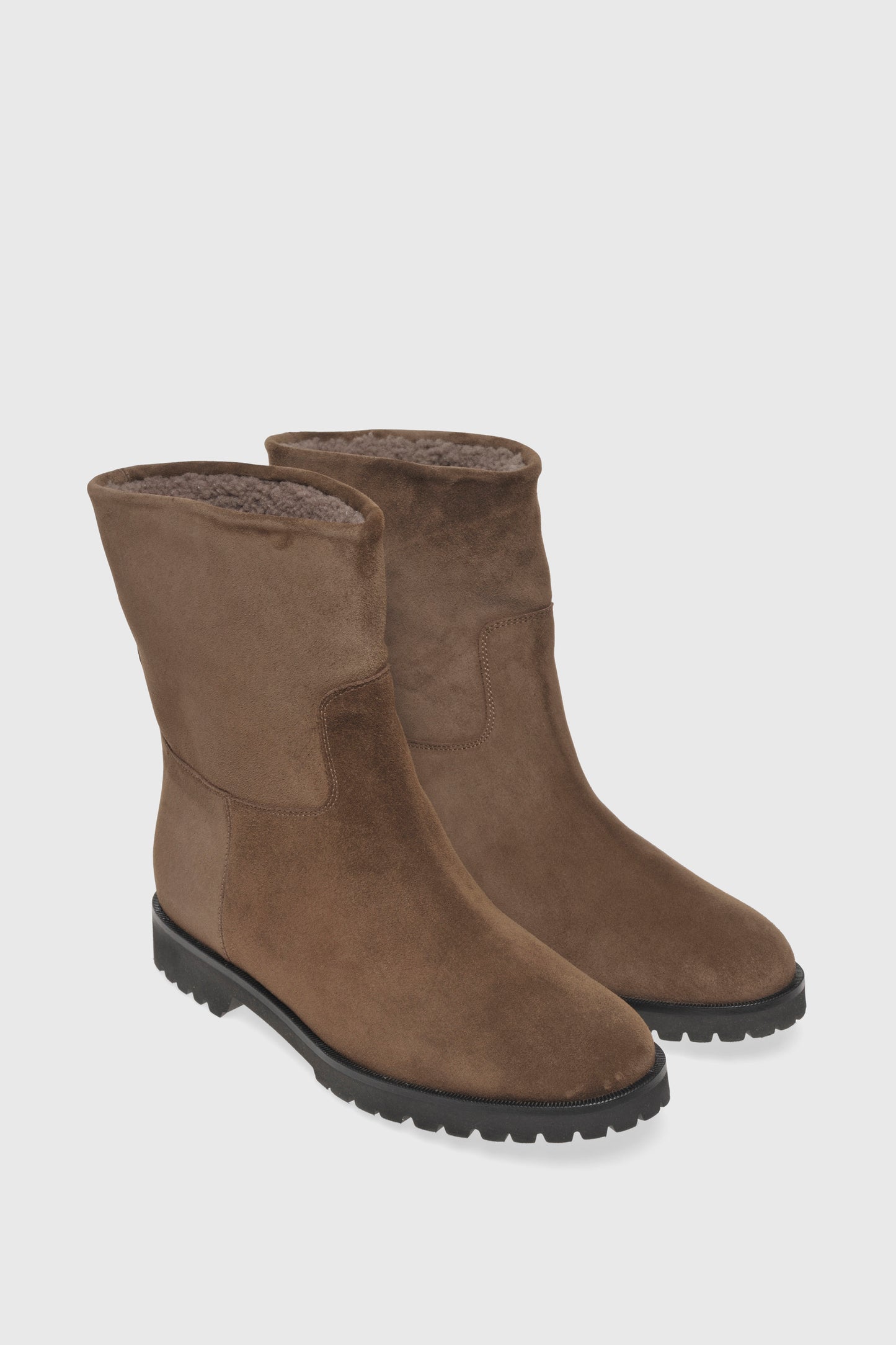 Ankle boots 7334 Velor Shearling Brown
