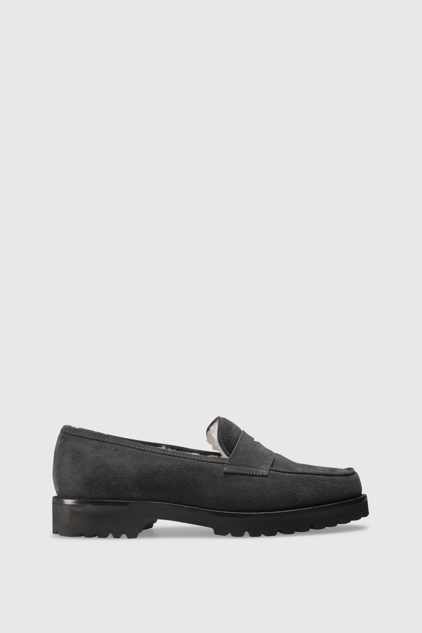 Loafer 1471 Velor Gray Shearling Latte