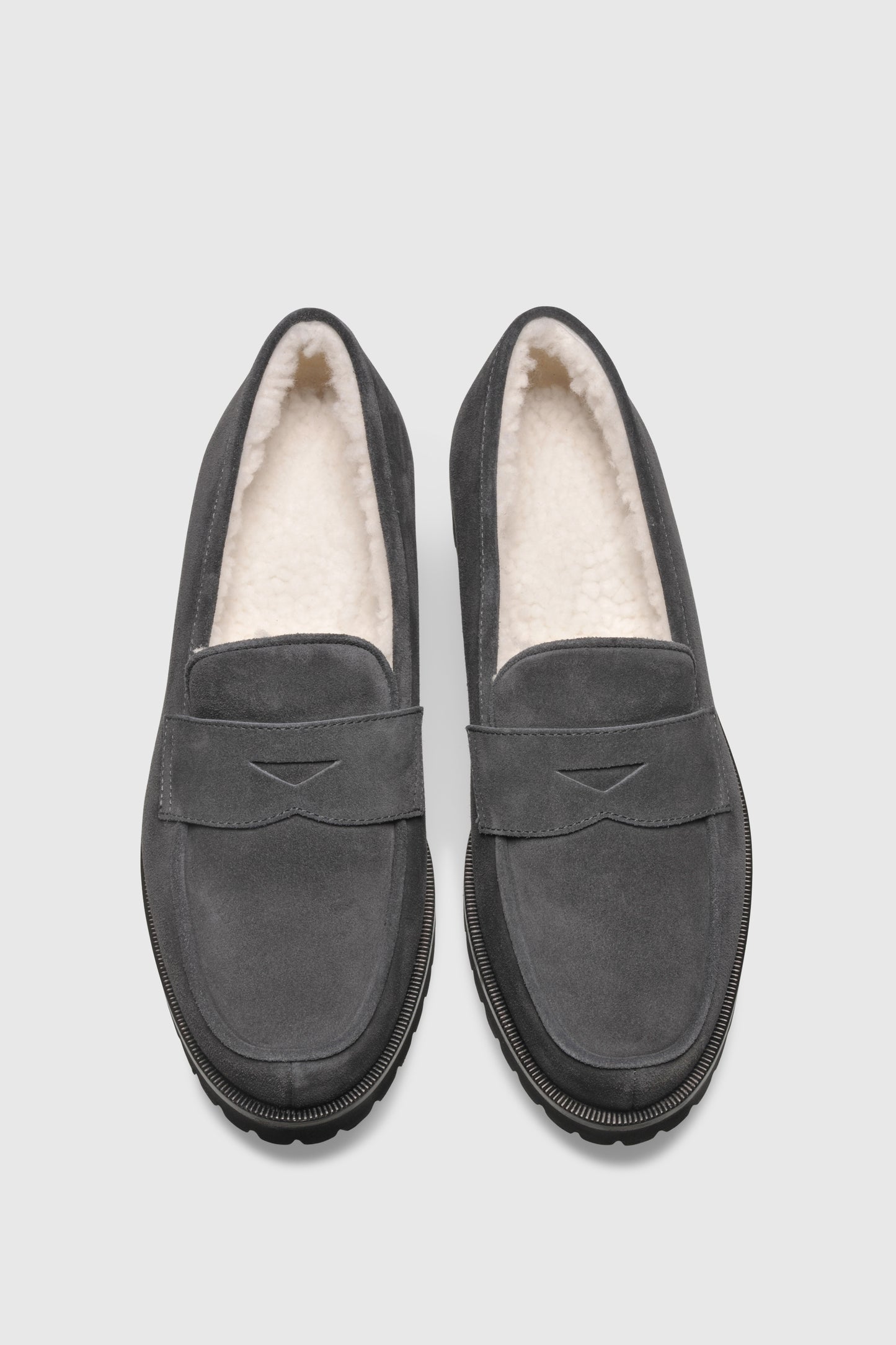 Loafer 1471 Velor Gray Shearling Latte