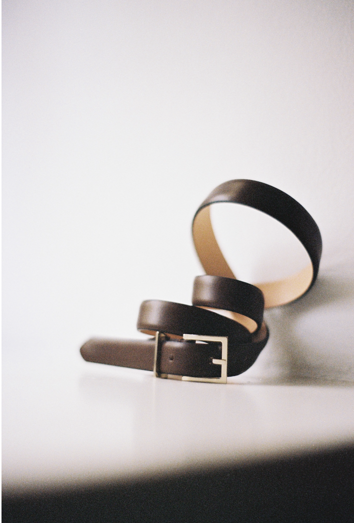 Slim Signature Belt Vitello Chocolate