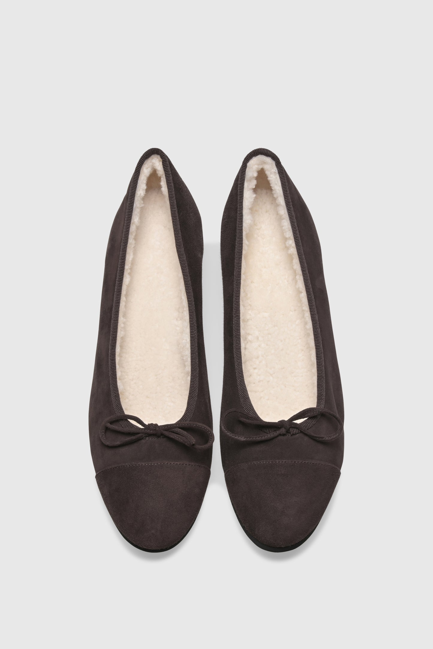 Ballerina 6114 Camoscio Dark Brown Shearling Latte