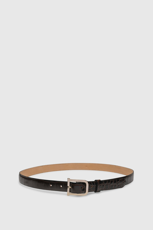 Bold Signature Belt Cocostampato Chocolate