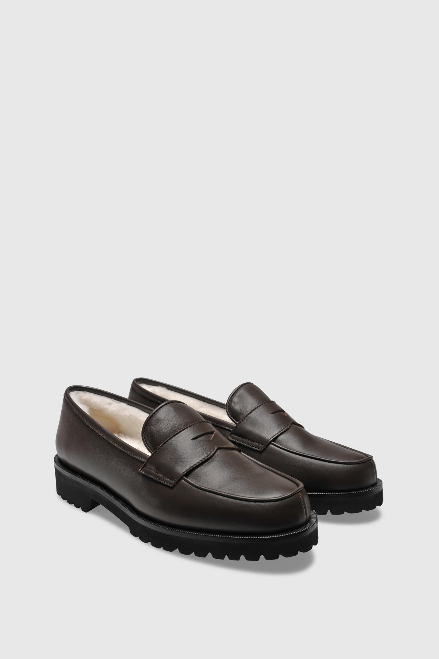 Loafer 1471 Vitello Chocolate Shearling Beige