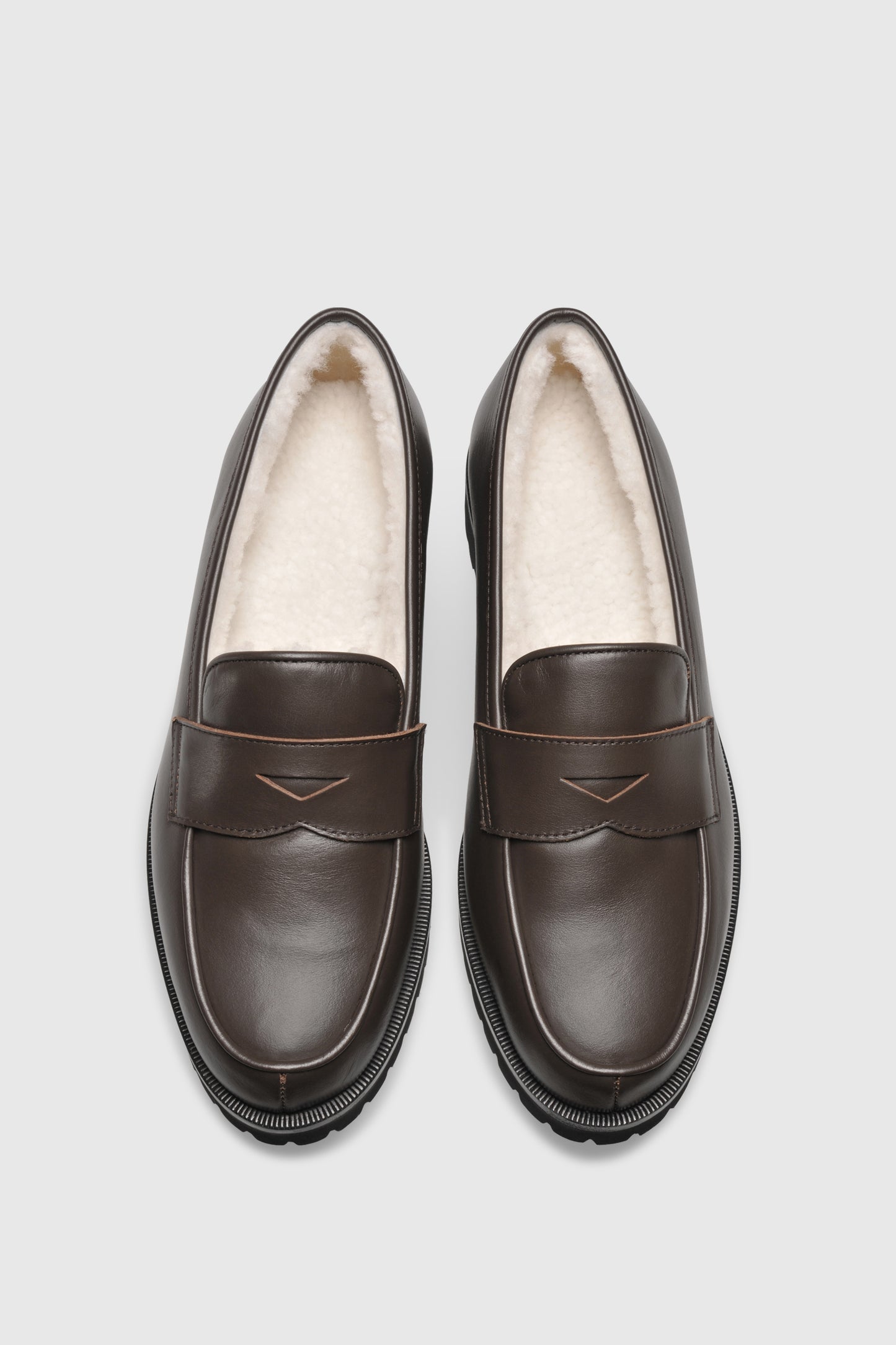 Loafer 1471 Vitello Chocolate Shearling Beige