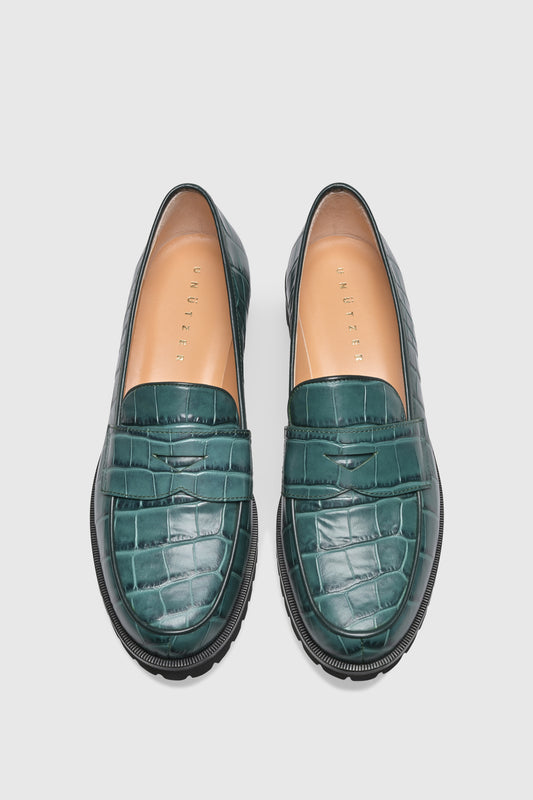 Loafer 1336 Cocco Stampato Verde