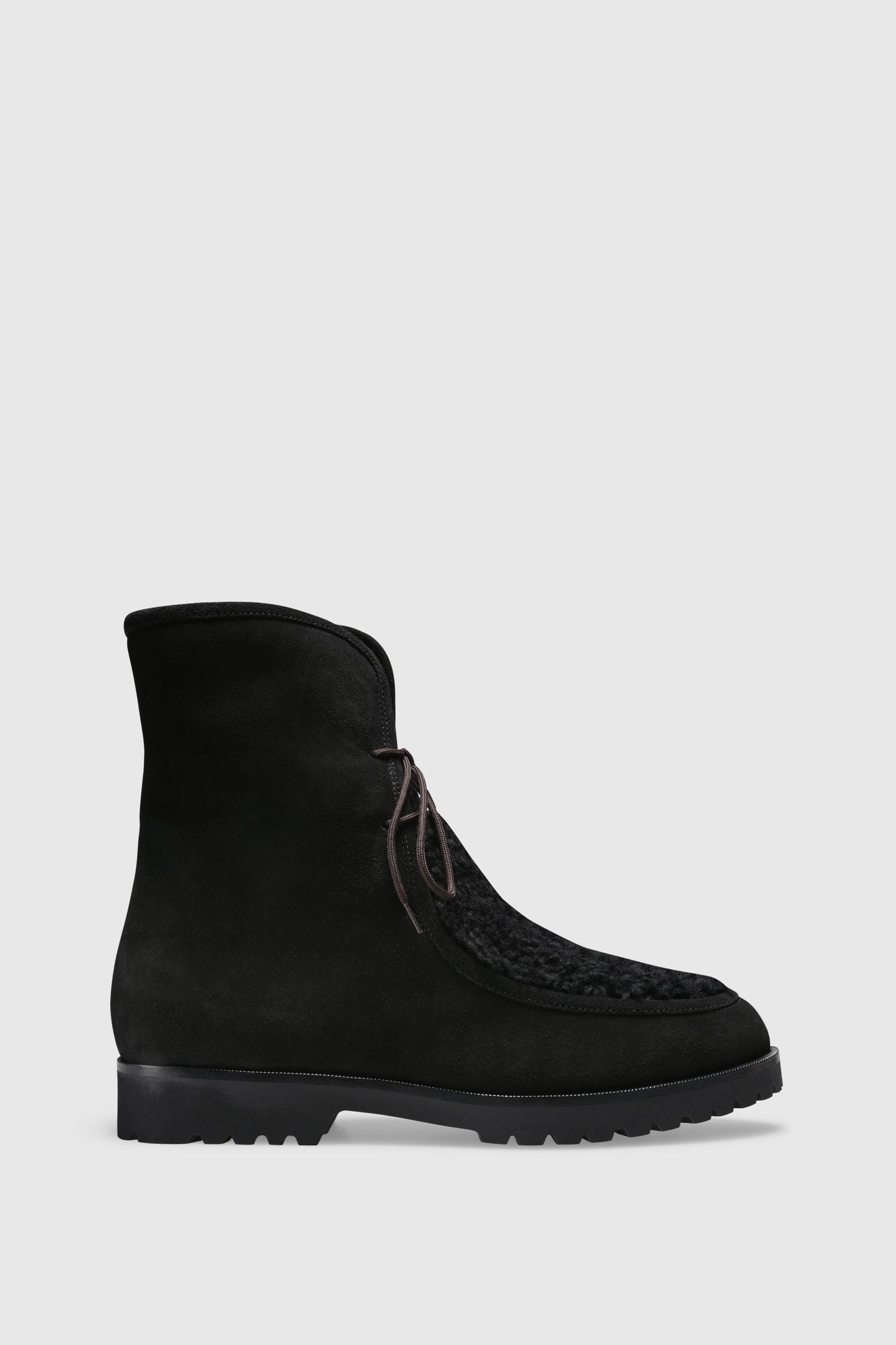 Ankle boots 9474 Velor Black Shearling Black