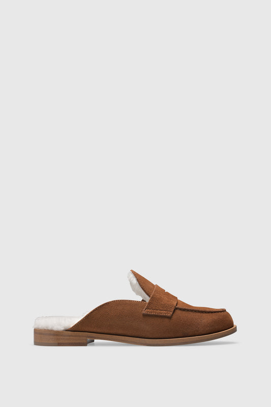 Mule 9453 Velour Caramel Shearling Latte