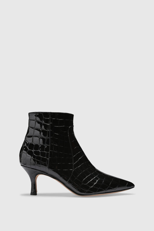 Stiefelette 9473 Cocco Stampato Vernice Black