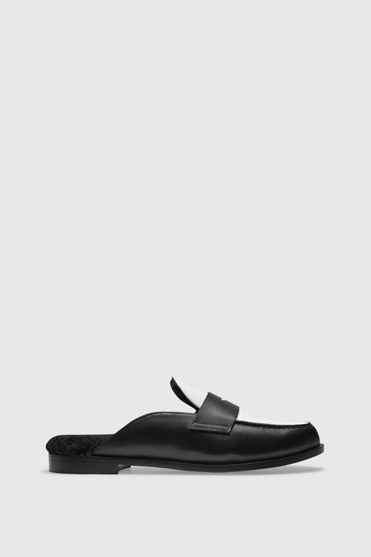 Mule 9453 Vitello Black White Shearling Black