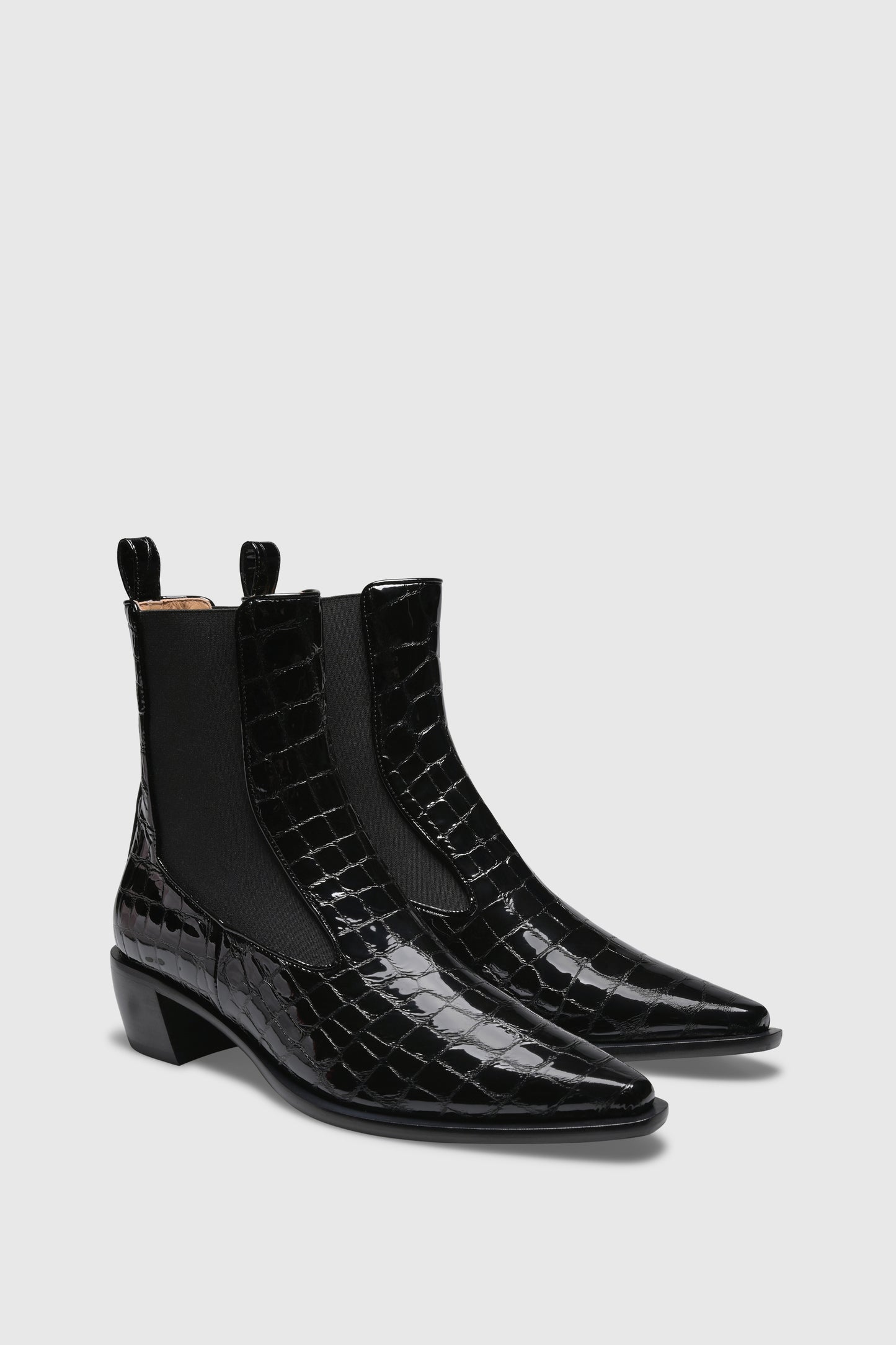 Ankle boots 9346 Cocco Stampato Vernice Black