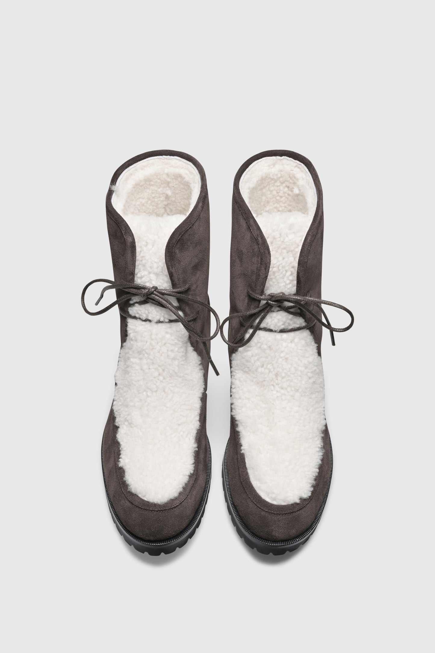Ankle boots 9474 Velor Chocolate Shearling Latte