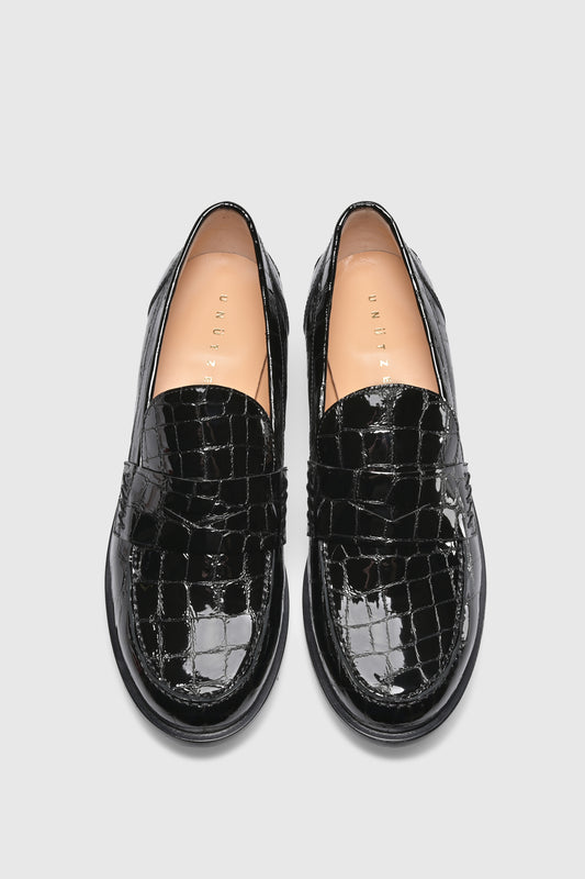Loafer 9250 Cocco Stampato Vernice Black