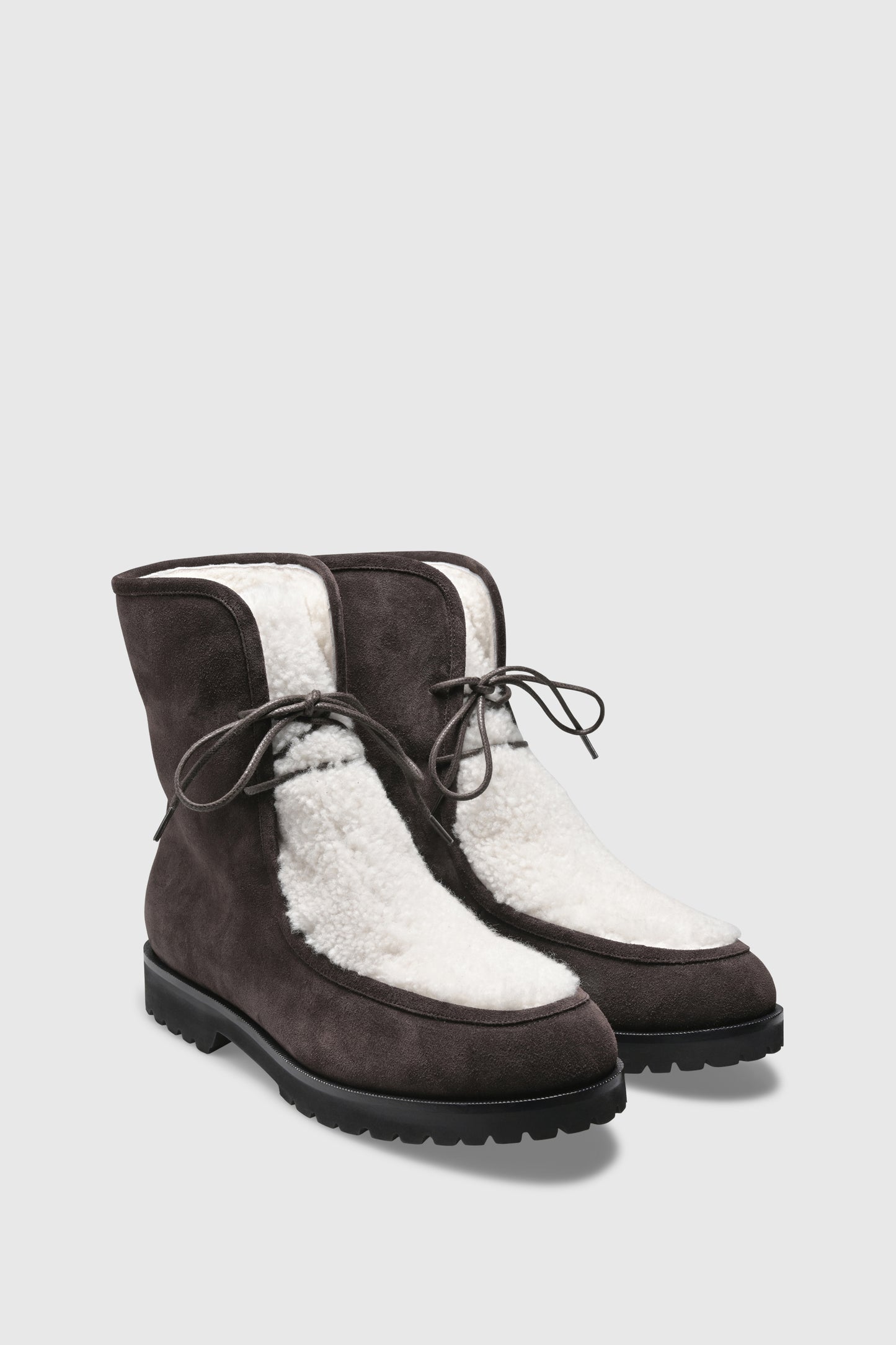Ankle boots 9474 Velor Chocolate Shearling Latte