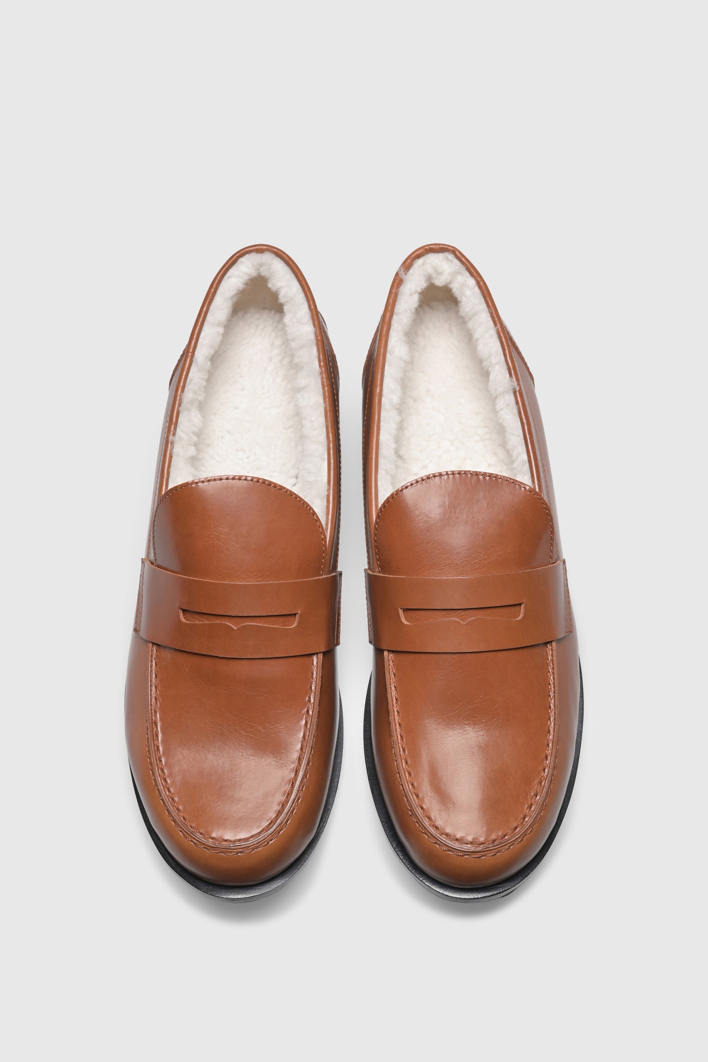 Loafer 9464 Vitello Shearling Brushed Brown Beige
