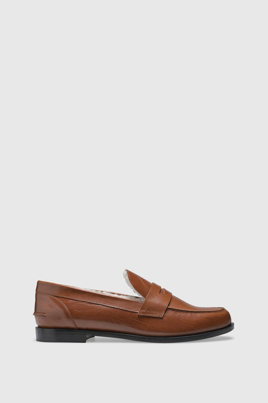 Loafer 9464 Vitello Shearling Brushed Brown Beige