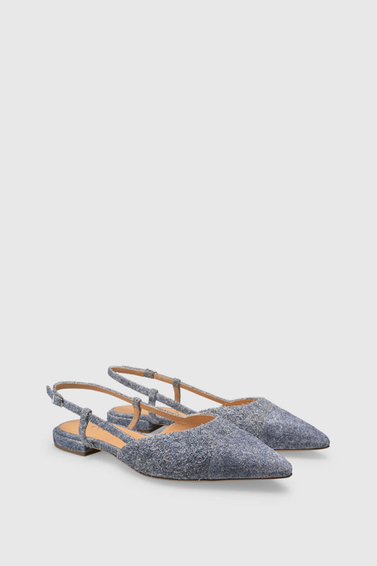 Slingback 8667 Fuzzy Velour Light Blue