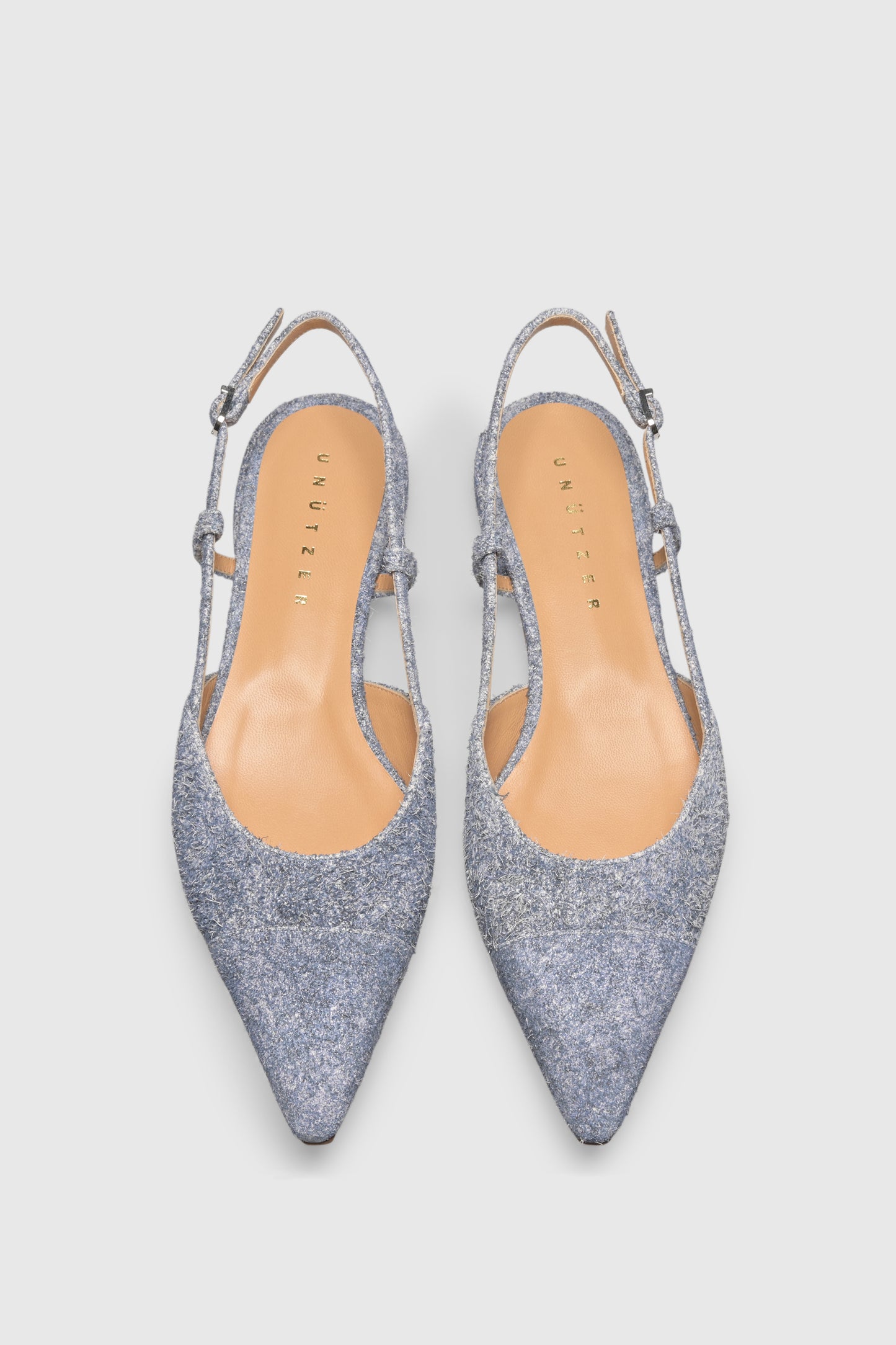 Slingback 8667 Fuzzy Velour Light Blue
