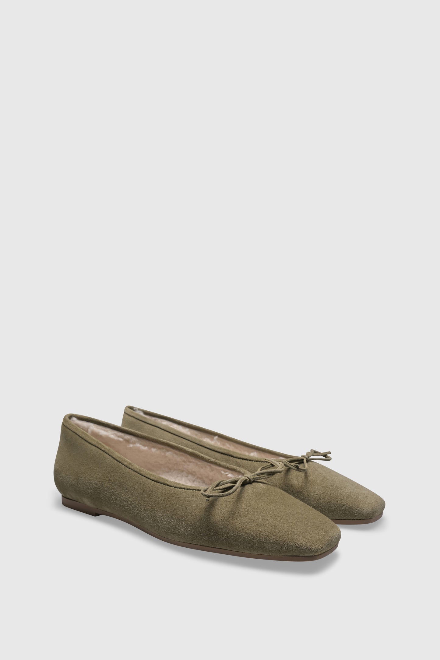 Ballerina 9551 Camoscio Olive Shearling Latte