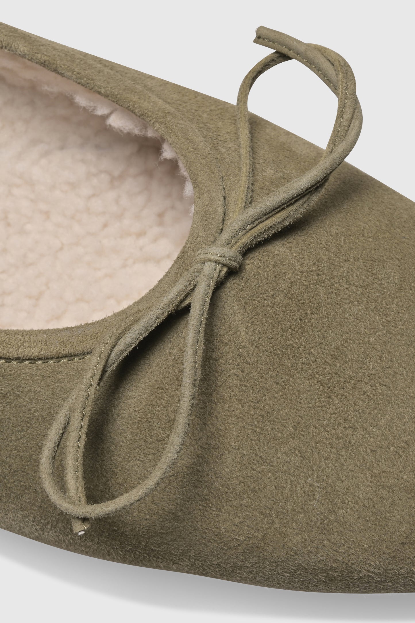Ballerina 9551 Camoscio Olive Shearling Latte