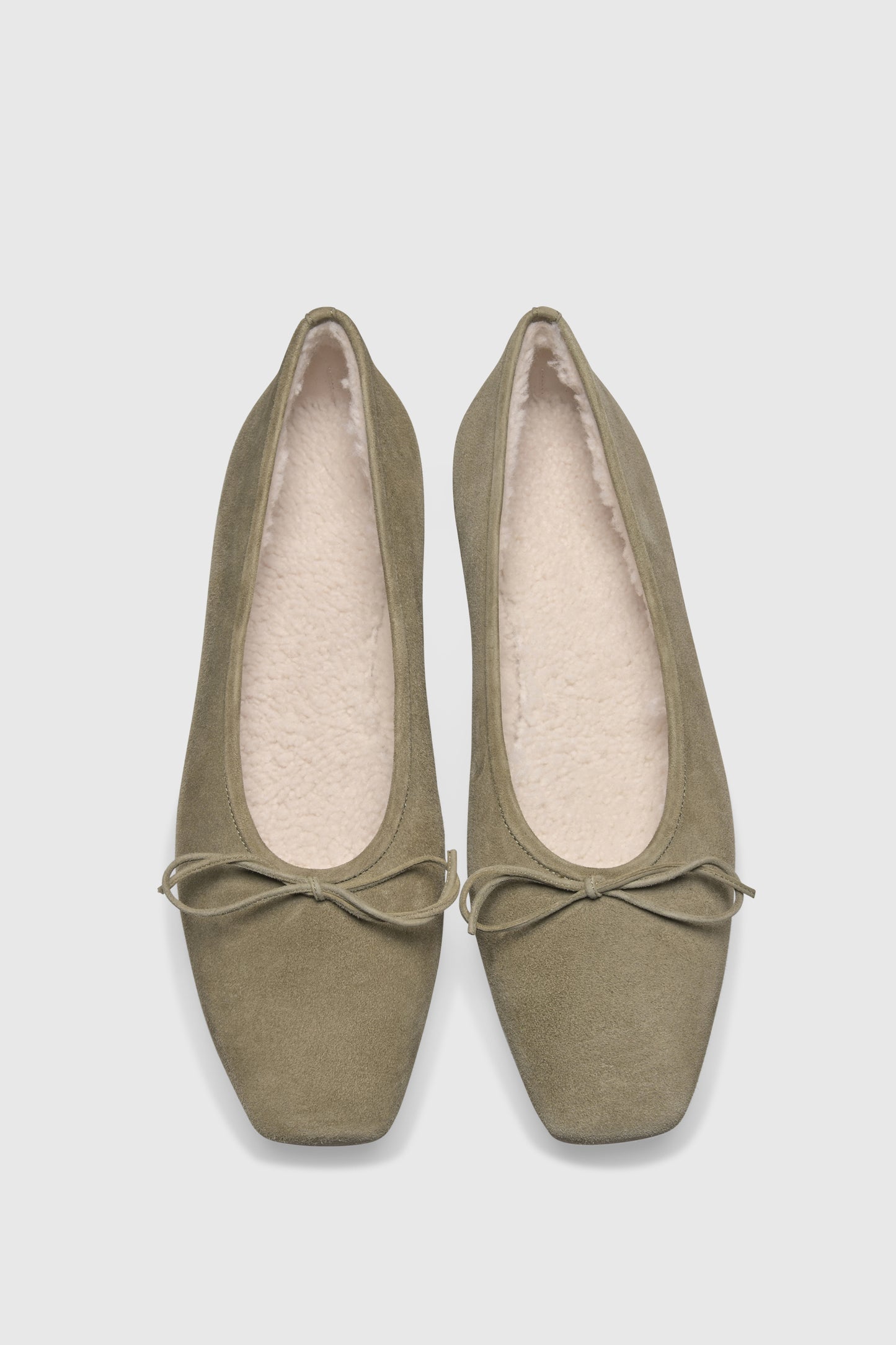 Ballerina 9551 Camoscio Olive Shearling Latte
