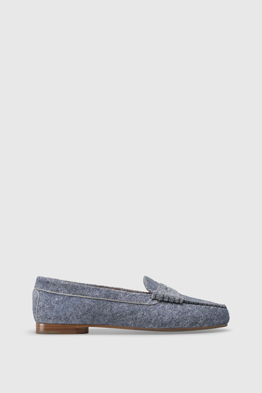 Loafer 1490 Fuzzy Velour Light Blue