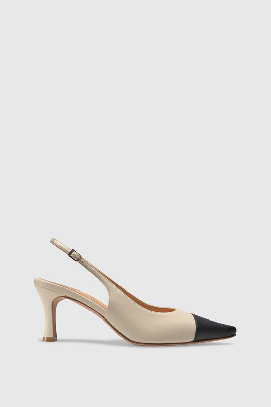Slingback 9574 Nappa Latte Navy