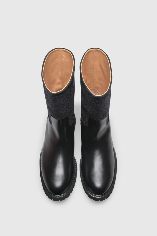 Stiefelette 9541 Vitello Loden Black