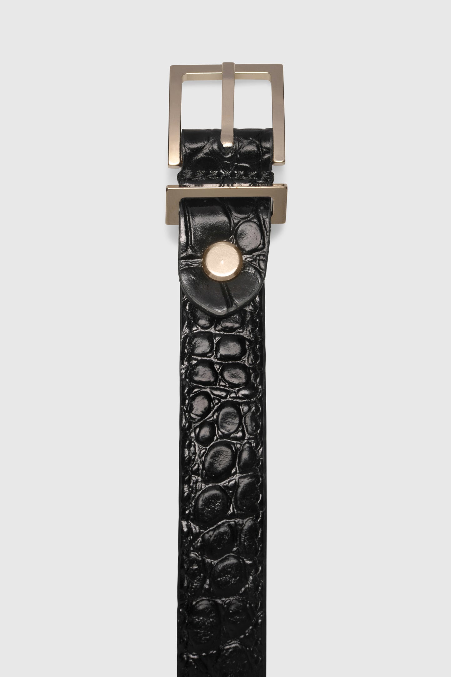Slim Signature Belt Cocco Stampato Black