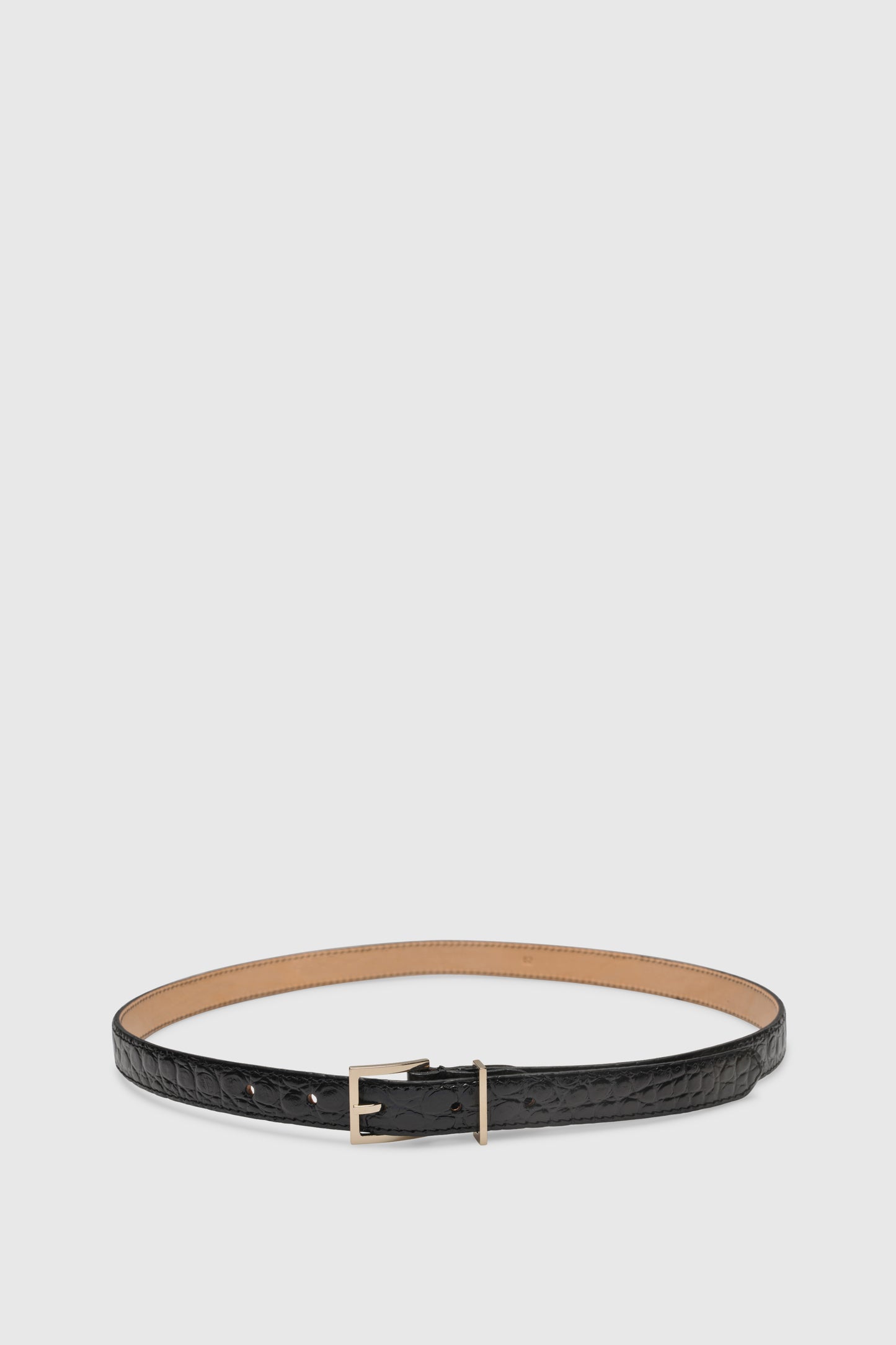 Slim Signature Belt Cocco Stampato Black