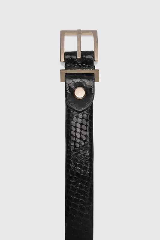 Slim Signature Belt Pitone Stampato Black