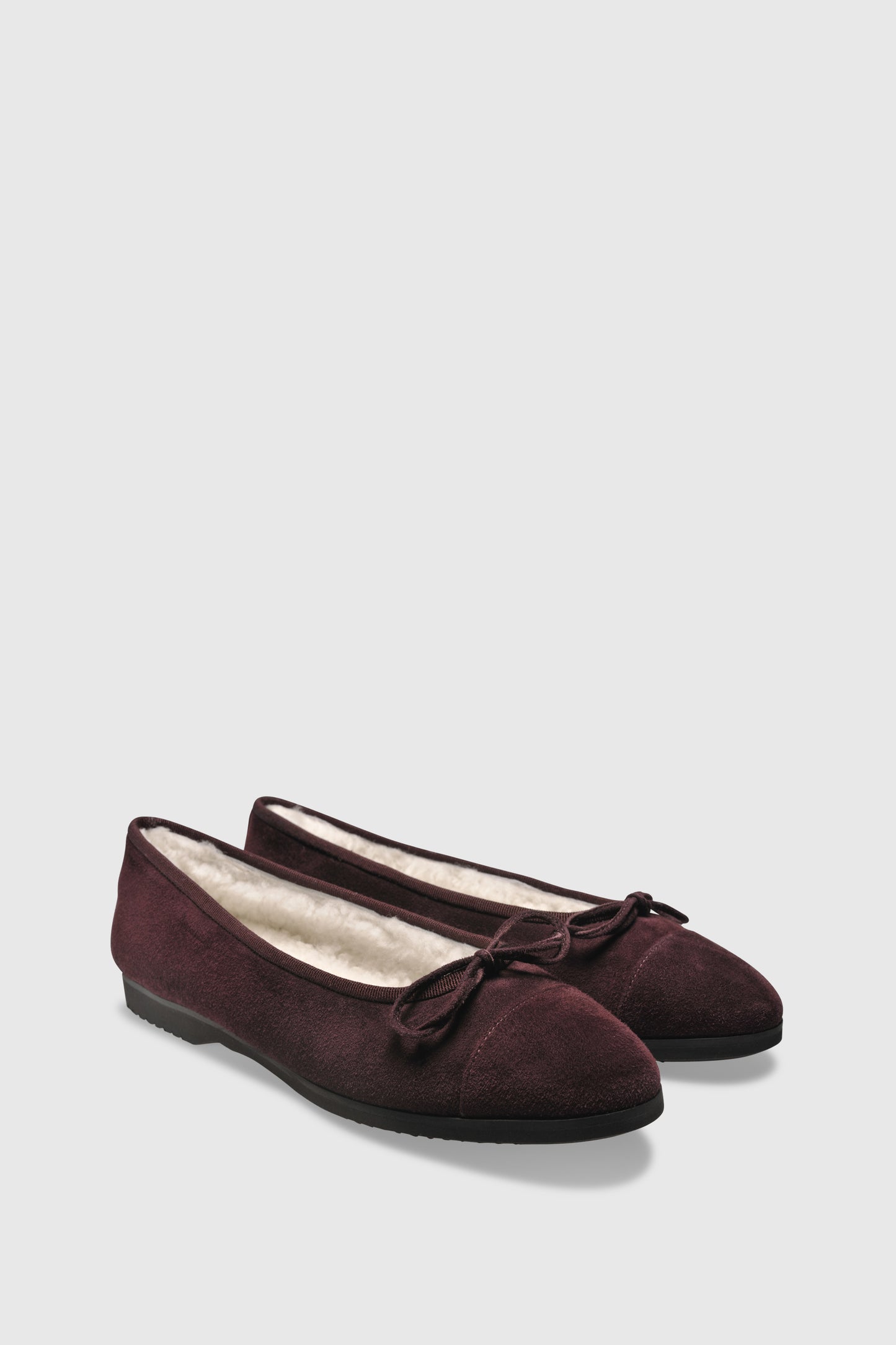 Ballerina 6114 Camoscio Plum Shearling Latte