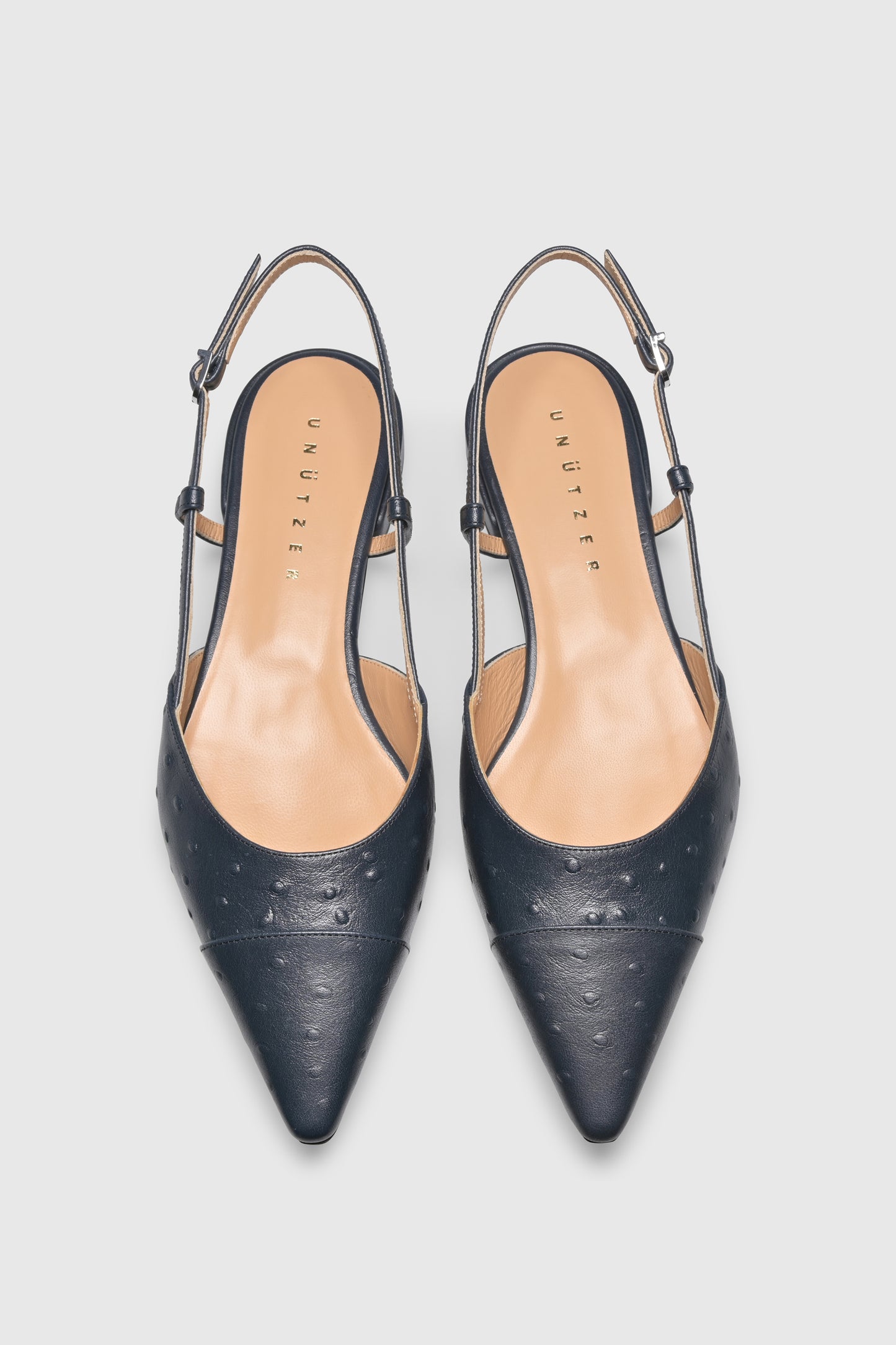 Slingback 8667 Struzzo Stampato Navy