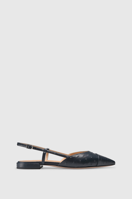 Slingback 8667 Struzzo Stampato Navy