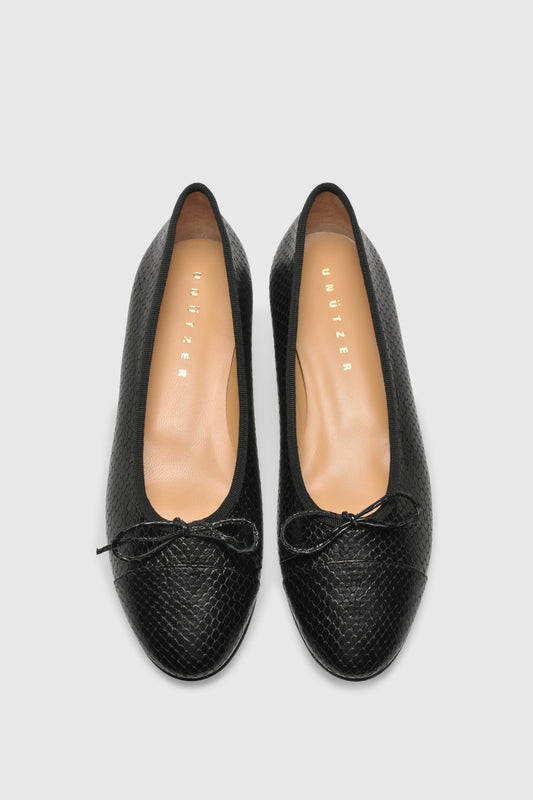 Ballerina 963 Pitone Stampato Black