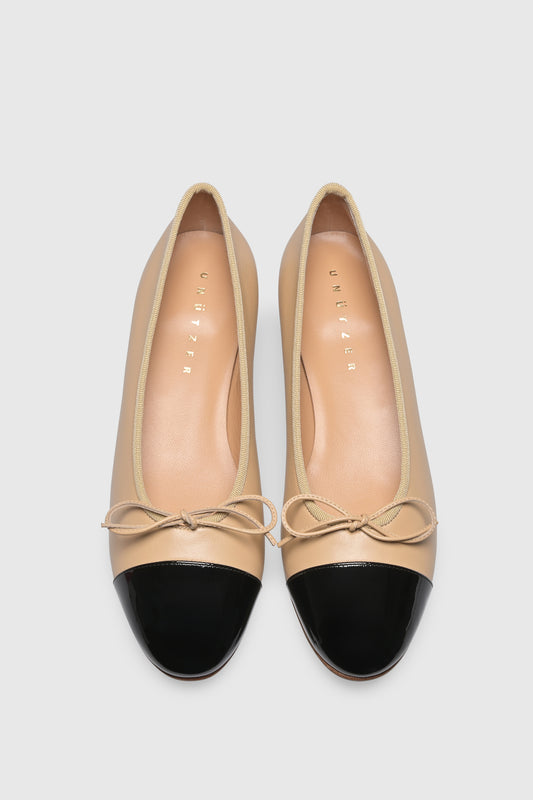 Ballerina 963 Nappa Beige Vernice Black