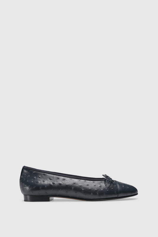 Ballerina 963 Struzzo Stampato Navy