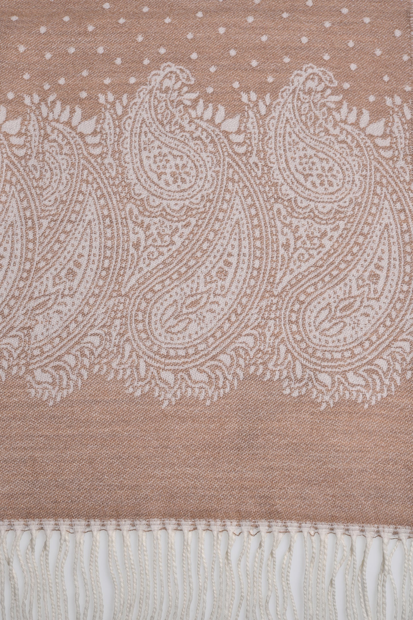 Plaid Merino Wool Paisley Beige